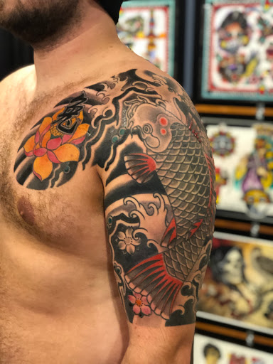 Explore girl sleeve tattoo ideas, creative tattoo ideas in Warrenville, available at NoodlesTattoo Co. & Studio