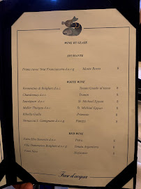 Restaurant de fruits de mer Fuor D'Acqua à Florence (le menu)