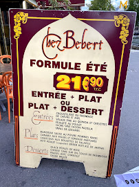 Chez Bébert à Paris menu