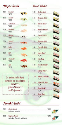 Restaurant AN Vietnamesische Küche - Sushi Bar à Dachau (le menu)