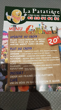 La Patatière à Dunkerque menu