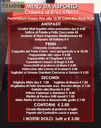Menu du Ristorante da Erminio alla Ghiacciaia à Civita Castellana