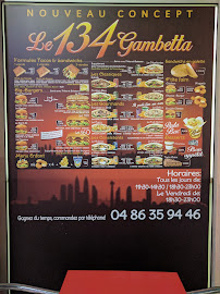 Restauration rapide 134 Gambetta à Cavaillon (la carte)