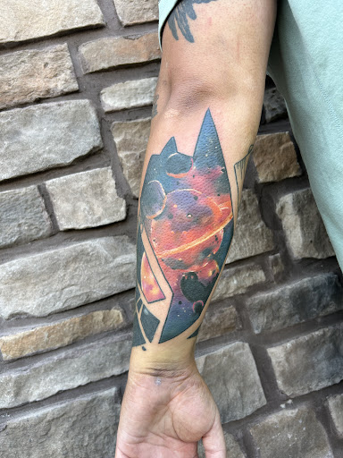 Explore negative space tattoo ideas, creative tattoo ideas in Sullivan, available at Double Time Tattoo