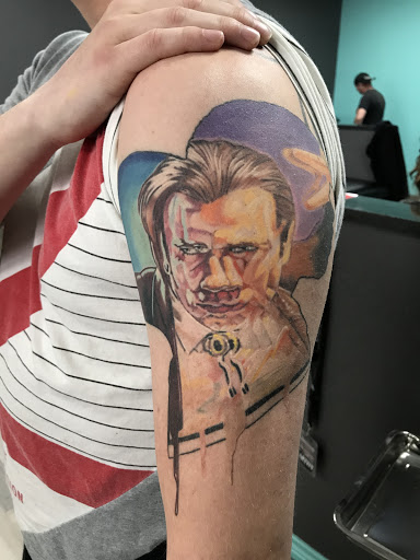 Explore party tattoo ideas, creative tattoo ideas in Forney, available at Supernatural Tattoo Studio