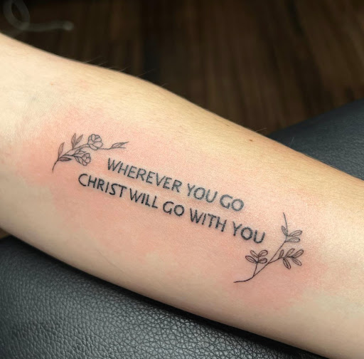 Explore arm flower tattoo ideas, creative tattoo ideas in Albany, available at Black Rose Studio