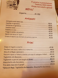 Menu / carte de Trattoria San Bastian da Vecia à Pederobba