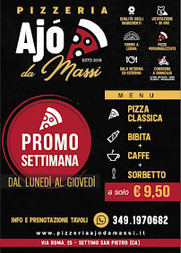 Menu du Pizzeria Aiò da Massy à Settimo San Pietro