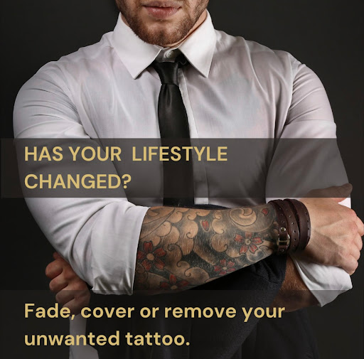 Explore patch work tattoo ideas, creative tattoo ideas in Covington, available at Northshore Tattoo Removal