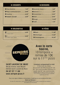Menu / carte de Sempre Pizza Saint-Laurent-de-Mure à Saint-Laurent-de-Mure