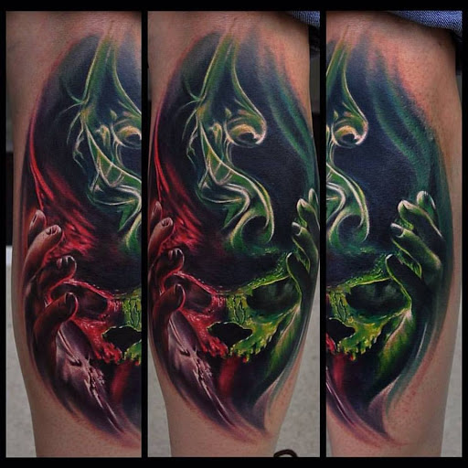 Explore harley davidson sleeve tattoo ideas, creative tattoo ideas in Sanford, available at Venom Ink Tattoo