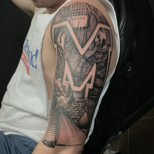 Explore western tattoo ideas for men, creative tattoo ideas in Cordova, available at The Rook x Raven Tattoo Creative