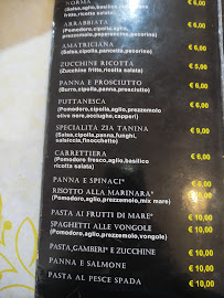 Restaurant Trattoria Da Zia Tanina à Catania (le menu)