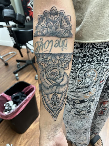 Explore blackout cover up tattoo ideas, creative tattoo ideas in Cocoa, available at Rorschach Tattoo Shop and Piercing Studio