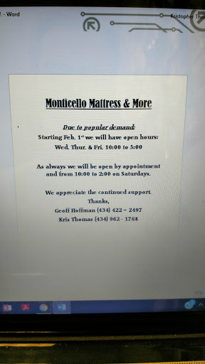 Mattress Store «Monticello Mattress & More», reviews and photos, 265 Turkeysag Trail #110, Palmyra, VA 22963, USA