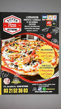 Carte du SUPER PIZZA BETHUNE à Béthune