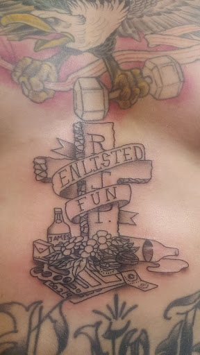 Explore stairway to heaven tattoo ideas, creative tattoo ideas in Albany, available at The Curly Wolf Tattoo Club