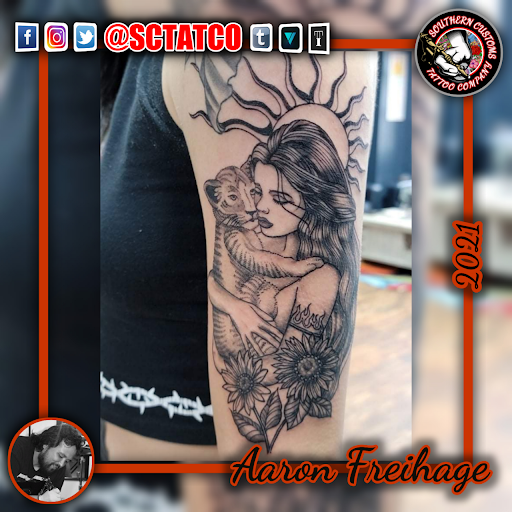 Explore 2 initial tattoo ideas, creative tattoo ideas in Fayetteville, available at Southern Customs Tattoo Company