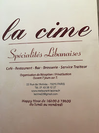 Photos du propriétaire du Restaurant libanais La Cime à Paris - n°11