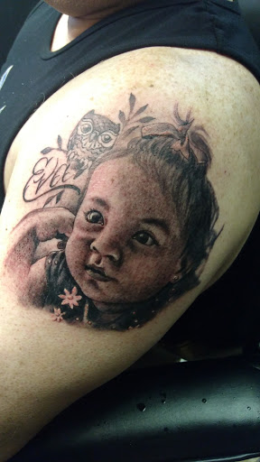 Explore gap filler tattoo background shading ideas, creative tattoo ideas in Pensacola, available at Pensacola Tattoo Studio