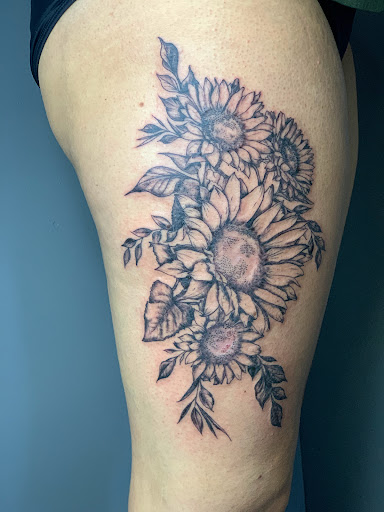 Explore elephant thigh tattoo ideas, creative tattoo ideas in Birchwood, available at Old Soul Tattoo Studio, Llc