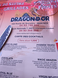 Restaurant chinois Le Dragon d'Or à Villeneuve-Loubet (la carte)