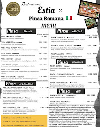 Menu du Restaurant Estia à Steinfeld