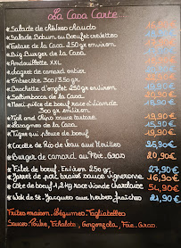 Menu / carte de CASA Huet à Saint-Benoît