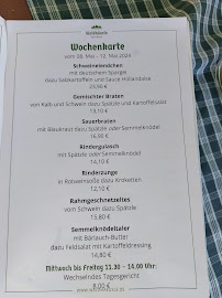 Menu / carte de Waldhäusle à Waltenhofen