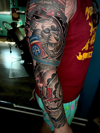 Explore bonnie and clyde tattoo ideas, creative tattoo ideas in Manassas, available at Lamano Ink