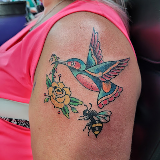 Explore sleeve filler tattoo ideas, creative tattoo ideas in Lafayette, available at Instant Classic Tattoo