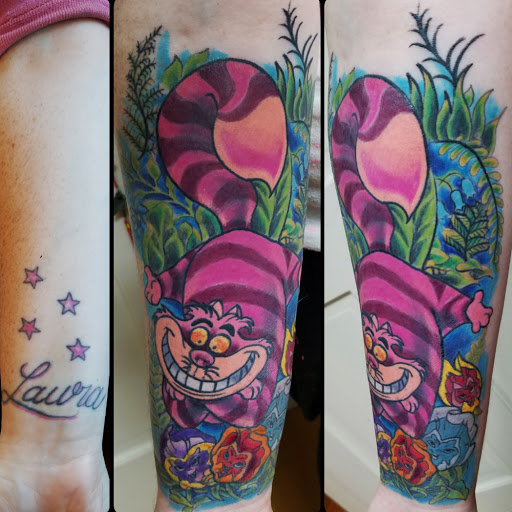 Explore tattoo ideas for mens thigh, creative tattoo ideas in East Boston, available at Wave n Pave Tattoo