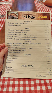 Menu / carte de La Baita à Scanno