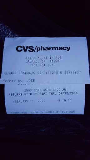 Drug Store «CVS», reviews and photos, 311 S Mountain Ave, Upland, CA 91786, USA