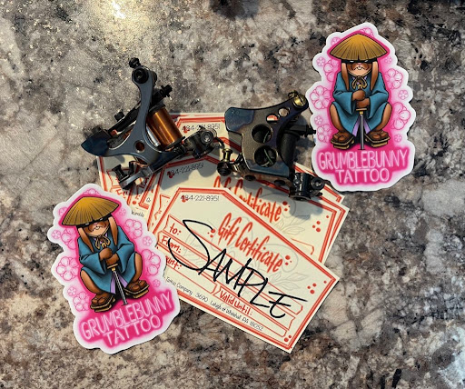 Explore tattoo of child's name ideas, creative tattoo ideas in Whitehall, available at Grumble Bunny Tattoo Company