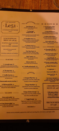 Restaurant Le 51 à Paris - menu / carte