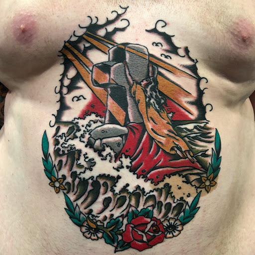 Explore neck sleeve tattoo ideas, creative tattoo ideas in Lakeland, available at Black Swan Tattoo