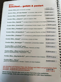 Restaurant Das Schnitzelparadies à Wendelstein (le menu)