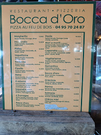 Menu / carte de Pizzeria Bocca d'Oro à Porto-Vecchio