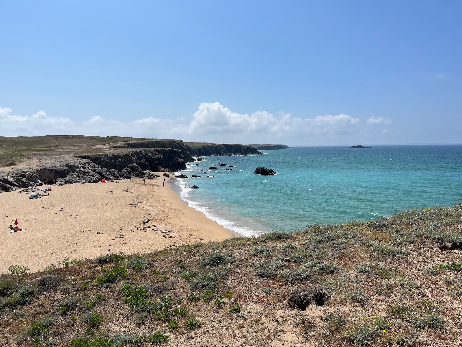 Foto von Plage de Port Blanc mit beiger sand Oberfläche