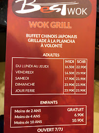 Menu / carte de Best Wok - Restaurant à volonté à Roissy-en-Brie