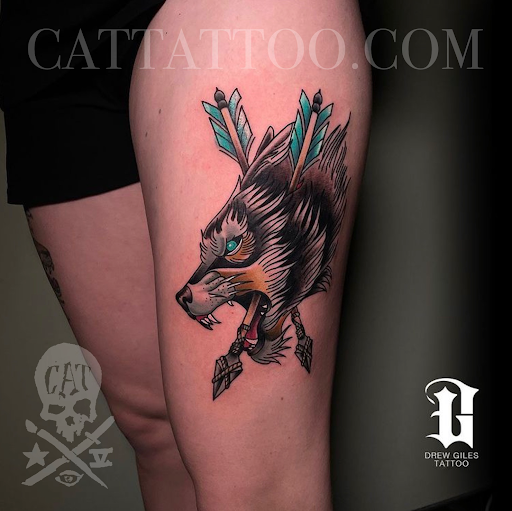 Explore cute cover up tattoo ideas, creative tattoo ideas in Addison, available at Cat Tattoo