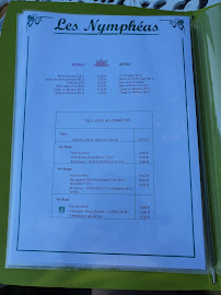 Restaurant Les Nymphéas à Giverny menu