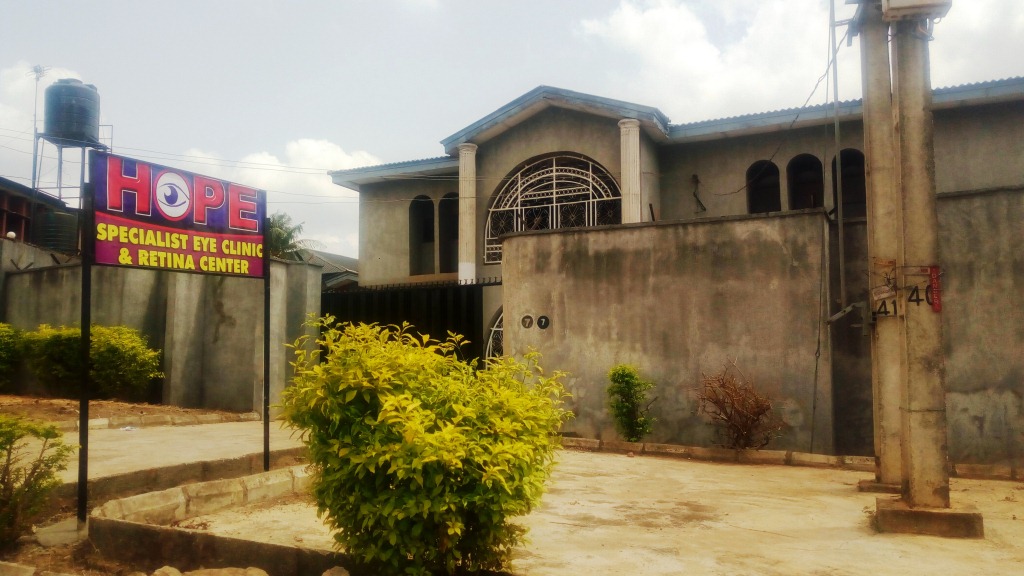 HOPE SPECIALIST EYE CLINIC, GENERAL GAS, AKOBO, IBADAN, NIGERIA.