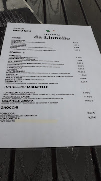 Pizzeria da Lionello à Berlin menu