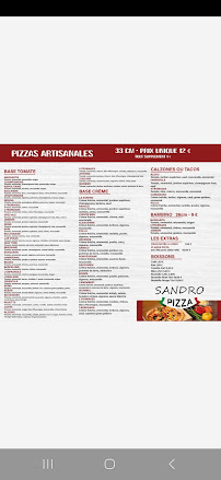 Menu du Sandro Pizza à Loyettes