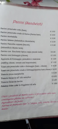 Menu / carte de Alimentari da Ernesta à Monte Isola