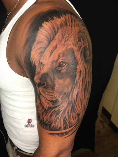 Explore mountain biking tattoo ideas, creative tattoo ideas in Atlanta, available at Golden Anchor Tattoo