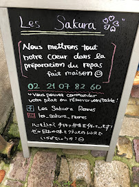 LES SAKURA à Rennes menu