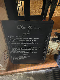 Chez Alphonse à Paris menu